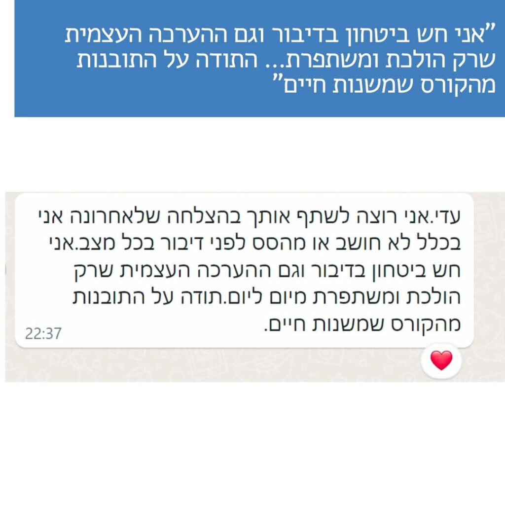 איך השינוי בתפיסה העצמית יכול לשפר את החשיבה על הדיבור ואת הביטחון